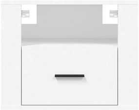 Mesas de cabeceira de parede 2 pcs 50x36x40 cm branco