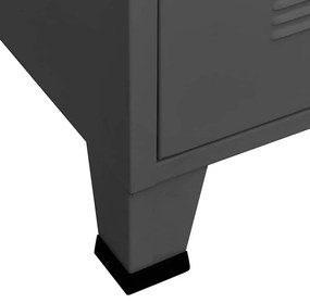 Aparador de arrumação industrial 75x40x115 cm metal antracite