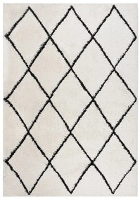 vidaXL Tapete shaggy de pelo alto 120x170 cm preto/cor creme