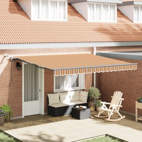 vidaXL Toldo Retrátil Automático com Faixa LED Multicolorida 400x350 cm