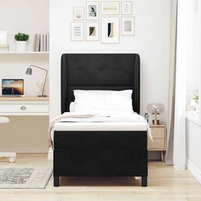 Cama Box Spring com Colchão vidaXL Preto 80x200 cm Veludo