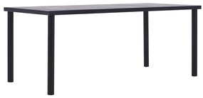 Mesa de jantar 200x100x75 cm MDF preto e cinzento cimento