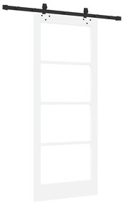 Porta Deslizante vidaXL com Conjunto de Hardware Branco 83x202 cm Made