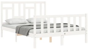 Cama sem colchão 120x200 cm madeira de pinho maciça branco