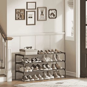 Sapateira com vários níveis 29,7 x 91,8 x 53,5 cm, economiza espaço para o corredor e a área de entrada Preto