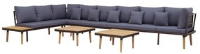 8 lugares conjunto lounge jardim c/ almofadões acácia maciça