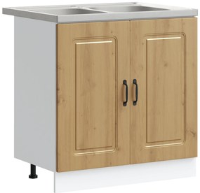 Armário de Cozinha vidaXL "Kalmar" com Pias Duplas em Carvalho Artesan