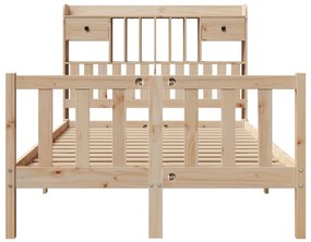 Cama com estante sem colchão 135x190 cm pinho maciço