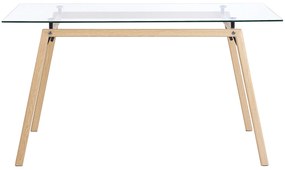 Mesa de jantar 140 x 80 cm com tampo de vidro KAMINA Beliani