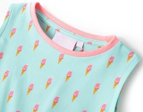 Vestido de criança com cordão menta-claro 116