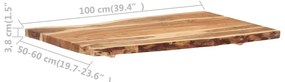 Tampo de mesa 100x(50-60)x3,8 cm madeira de acácia maciça