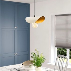 Chandelier Sivani – Branco/Dourado – 30 x 17 cm