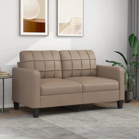vidaXL Sofá de 2 lugares 140 cm couro artificial cor cappuccino