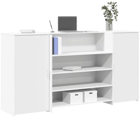 vidaXL Balcão recepção 200x50x103,5 cm madeira branco