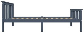 Estrutura de cama 100x200 cm madeira pinho maciço cinzento