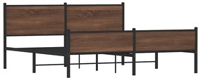 Estrutura cama sem colchão 183x213 cm metal carvalho castanho