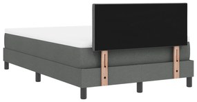 Cama Box Spring com Colchão Cinza Escuro 120x200 cm Tecido