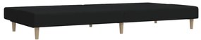 Sofá-cama de 2 lugares tecido preto
