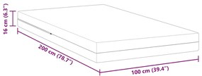 Colchões Branco 100 x 200 cm Tecido jacquard 100% poliéster