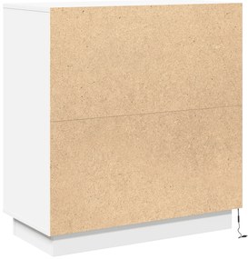 Aparador LED em Branco - 71x34,5x75 cm, Feito de Madeira Engenheirada