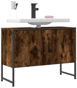 vidaXL Armário lavatório WC 80x33x60 cm deriv. madeira carvalho fumado