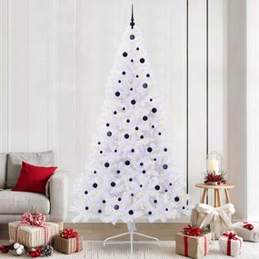 vidaXL Árvore de Natal Artificial com 300 LEDs Branco 240 cm PVC e Aço