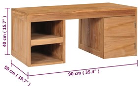 Mesa de centro 90x50x40 cm madeira de teca maciça