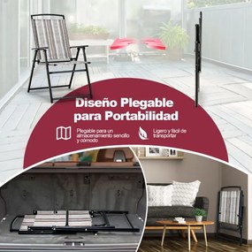 Conjunto de 2 Cadeiras de jardim Dobráveis Portáteis em Tecido com Estrutura Metálica Carga 150 Kg Cinzentas