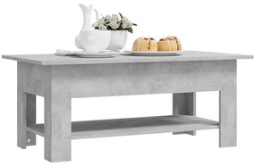 Mesa de centro 102x55x42 cm madeira processada cinza cimento