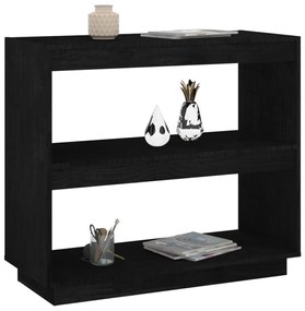 Estante 80x35x71 cm madeira de pinho maciça preto