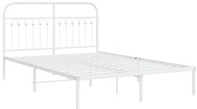 Estrutura de cama com cabeceira 135x190 cm metal branco
