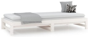 Sofá-cama de puxar 2x(90x200) cm pinho maciço branco