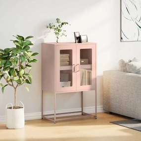 Aparador alto 68x39x107 cm aço rosa