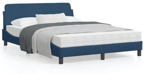vidaXL Estrutura cama c/ cabeceira sem colchão 120x200 cm tecido azul