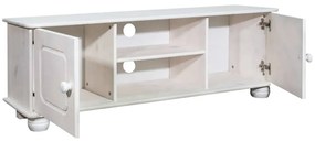 Móvel de TV 115x29x40 cm pinho maciço branco