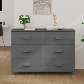 vidaXL Aparador HAMAR 113x40x80 cm pinho maciço cinza-escuro