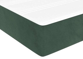 Colchão de molas ensacadas 90x220x20 cm veludo verde-escuro