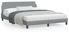 vidaXL Estrutura de cama sem colchão 160x200 cm tecido cinzento-claro