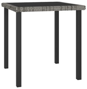 Mesa de jantar para jardim 70x70x73 cm vime PE cinzento