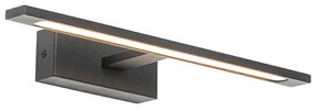 Candeeiro de parede preto 41,5 cm com LED IP44 - Jerre Moderno