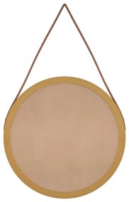 Espelho de parede com alça Ø 45 cm dourado