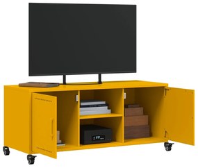 Móvel TV 100,5x39x43,5 cm aço laminado a frio amarelo mostarda