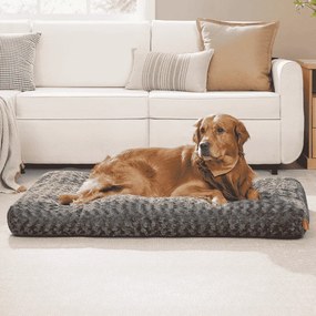 Cama para cães XXL 122 x 74 cm com estofamento macio cinza ardósia