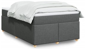 Cama com molas/colchão 120x200 cm tecido cinzento-escuro