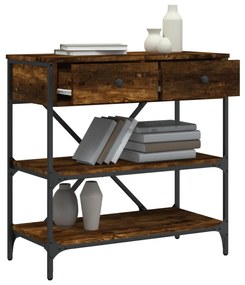 Mesa consola 75x34,5x75 cm derivados de madeira carvalho fumado