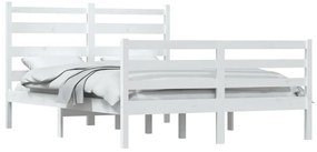 Estrutura de cama 160x200 cm pinho maciço branco