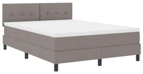 Cama Box Spring com Colchão Taupe 140x200 cm Tecido