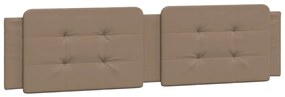 Estrutura cama c/ luzes LED 200x200 cm couro artif. cappuccino