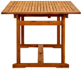 Mesa de jantar p/ jardim (150-200)x100x75 cm acácia maciça