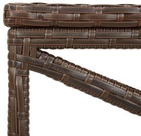 Banco de jardim 80 cm vime PE castanho